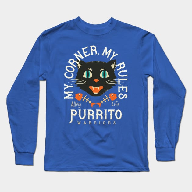 Alley Cat Purrito Warriors Long Sleeve T-Shirt by AngelFlame